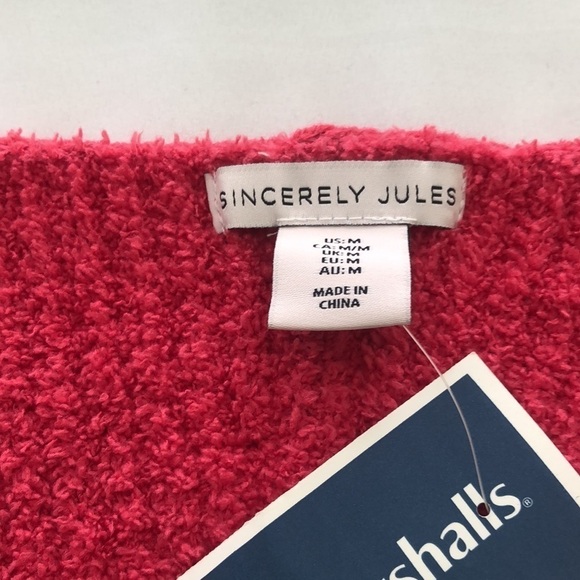 NWT Sincerely Jules soft hot pink v neck sweater medium that can be layered - Picture 2 of 7